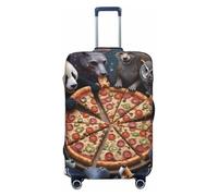 Zelinge Travel Suitcase Protector Elastic Luggage Cover, Animals And Pizza Dots, for 25-28 Inch Luggages L