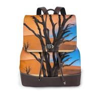 Zelinge Turn Lock Closure Backpack For Women Fashion Ladies Bag Pu Leather Rucksack, Desert Dead Tree, One Size, Travel Backpacks