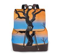 Zelinge Turn Lock Closure Backpack For Women Fashion Shoulder Bag Travel Daypack For Women, Dead Tree Desert Art Orange, One Size, Travel Backpacks