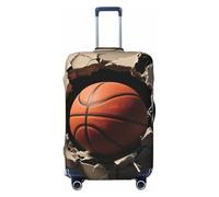 Zelinge Washable Luggage Cover Elastic Suitcase Cover Protector Scratch-Resistant Covers, Basketball And Wall, for 22-24 Inch Luggages M