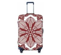 Zelinge Washable Luggage Cover Elastic Suitcase Cover Protector Scratch-Resistant Covers, Dark Red Floral, for 22-24 Inch Luggages M
