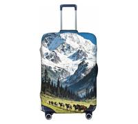 Zelinge Washable Luggage Cover Elastic Suitcase Cover Protector Scratch-Resistant Covers, Landscape Horses, for 25-28 Inch Luggages L