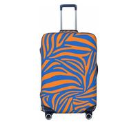 Zelinge Washable Luggage Cover Elastic Suitcase Cover Protector Scratch-Resistant Covers, Orange Zebra Stripes, for 25-28 Inch Luggages L