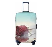 Zelinge Washable Luggage Cover Elastic Suitcase Cover Protector Scratch-Resistant Covers, Rose Art Cyan, for 25-28 Inch Luggages L