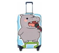 Zelinge Washable Luggage Cover Travel Suitcase Cover Protector Anti Scratch Covers, Hippo Singer Blue, for 25-28 Inch Luggages L