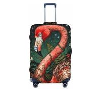 Zelinge Washable Luggage Cover Travel Suitcase Cover Protector Scratch-Resistant Covers, Flowers Flamingo Trendy, for 22-24 Inch Luggages M