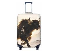 Zelinge Washable Luggage Cover Travel Suitcase Cover Scratch-Resistant Covers, Black Cow Art, for 25-28 Inch Luggages L