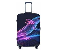 Zelinge Washable Luggage Cover Travel Suitcase Cover Scratch-Resistant Covers, Neon Style Axolotl, for 18-21 Inch Luggages S