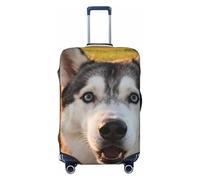 Zelinge Washable Luggage Cover Travel Suitcase Protector Anti Scratch Covers, Realistic Dog and Wolf Scene, for 22-24 Inch Luggages M