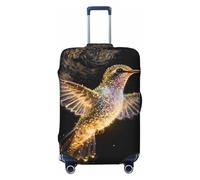 Zelinge Washable Luggage Cover Travel Suitcase Protector Scratch-Resistant Covers, Hummingbird Trendy Black, for 25-28 Inch Luggages L