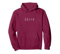 Zella Reflections - Personalized Mirrored First Name Art Pullover Hoodie, Adult Unisex, Burgundy, Medium