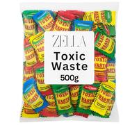 Zella Toxic Waste 500g - Sour Sweets in Bulk Cheap, Extra Tangy Candy Mix in Clear Bag | Retro Pick n Mix Treats for Kids & Adults | Party Bag Filler, Gift Jar, Sweet Table Favours
