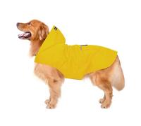 Zellar Dog Raincoat with Hood, Collar Hole, 100% Waterproof Ultra-Light Breathable Rainwear Rain Jacket with Safe Reflective Strips for Medium to Large Dog, Yellow, 4XL