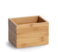 Zeller 13318 Storage Box Set 2 Pieces Bamboo Approx. 14.5 x 11 x 10 cm Stackable Box Set for Home, Office and Bathroom