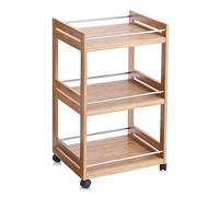 Zeller 13591 Bathroom Storage Trolley Bamboo/Metal 45.7 x 38 x 76