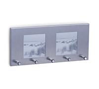 Zeller 13885 Key Holder with Photo Frame Stainless Steel Approx. 29 x 3.8 x 13 cm