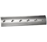 Zeller 13886 Stainless Steel Key Hook Rack with 6 Hooks, Aluminium,Pink,34 x 3.8
