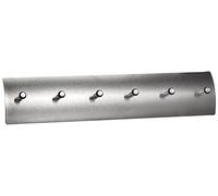 Zeller 13886 Stainless Steel Key Hook Rack with 6 Hooks, Aluminium,Pink,34 x 3.8 x 7.5 cm
