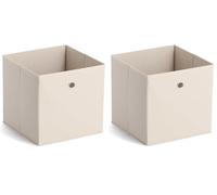 Zeller 14131 Fleece Storage Box, Beige, 28 x 28 x 28 cm (Pack of 2)