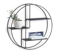 Zeller 17010 Wall Shelf, Metal, Black, Approx. Diameter 55 x 12 cm