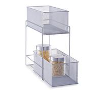 Zeller 17759 18.5 x 35 x 42 cm Shelf Storage Unit with 2 Removable Baskets Mesh