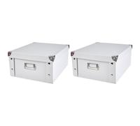 Zeller 17763 31 x 26 x 14 cm Storage Box Cardboard, White (Pack of 2)