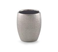Zeller 18754 Glitter Stoneware Tooth Mug, Silver 8.1 x 8.1 x 9.80 cm