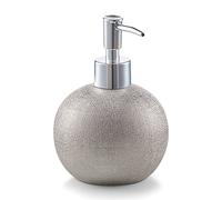Zeller 18756 Soap Dispenser Glitter Stoneware, Glass, Silver, 10.3 x 10.3 x 14.5 cm