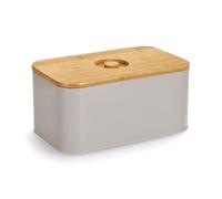 Zeller 25164 Bread Bin with Bamboo Lid Metal Beige