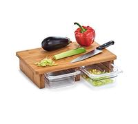 Zeller 25178 Chopping Board with 2 Crumb Trays Bamboo/Plastic Approx. 40.5 x 26.5 x 8.5 cm