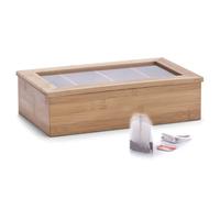 Zeller 25326 33.5 x 20 x 9 cm Tea Bag Box Bamboo and Acrylic