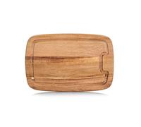 Zeller 25555 Acacia Wood Chopping Board with Juice Groove - Natural, Wood, natural, 32 x 21 x 1.5 cm