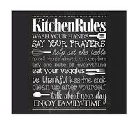 Zeller 26310 Glass Kitchen Rules Splash Guard/Stove Top Cover, Black, 56 x 50 cm