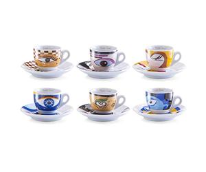 Zeller 26510 12-Piece Espresso Set Magic Eyes Porcelain
