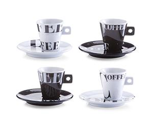 Zeller 26540 8-Piece Espresso Set Coffee Style Porcelain