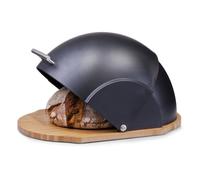 Zeller 27282 Bamboo/Plastic Bread Bin, Black, 37 x 26 x 20.5 cm