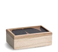 Zeller Black Mosaic 15199 Wooden Storage Box Approx. 24 x 16 x 8.5 cm