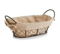 Zeller "Countrystyle Bread Basket, Brown/Beige, 26 x 17 x 9 cm