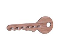 Zeller Key Holder Bamboo/Stainless Steel, Brown, 35 x 4 x 12.5 cm