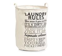 Zeller "Laundry Rules" Bag, White, 38 x 48 cm