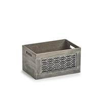 Zeller Leaves 15186 Storage Box Wood 30 x 20 x 16 cm Grey