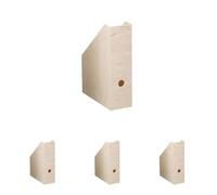 Zeller Magazine File Storage Box, Wood, Multi-Colour, 23 x 9 x 31 cm (Pack of 4)