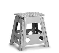 Zeller Present - Schöner Leben Practical Liven 13036 Premium Folding Stool Plastic Grey TÜV Tested Maximum Load 150 kg Approx. 38.5 x 31.5 x 39 cm Plastic Large