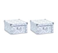 Zeller Present Vintage Storage Box, White (Pack of 2)