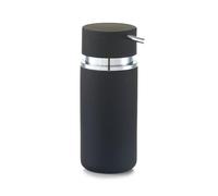 Zeller Soap dispenser Rubber of Ceramic in black, 6.6 x 16 x 6.6 cm