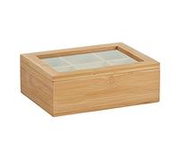 Zeller Tea Box 21x16x7,5cm, Wood, Multi-Colour, 28 x 28 x 8 cm