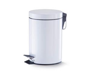 Zeller Tretabfalleimer Stahl weiB 3 L ACC NEW