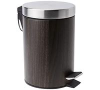 Zeller Walnut Design Pedal Bin, Plastic, Brown, 3 Litre