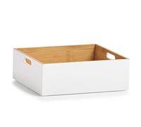 Zeller White Bamboo Storage Box, White, ca. 30 x 27 x 10,5 cm