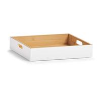 Zeller White Bamboo Storage Box, White, ca. 30 x 27 x 6 cm